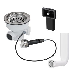 Siebkorbventil 114 mm mit Drehbetätigung und Überlauf für Spüle