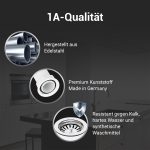 Siebkorbventil 114 mm mit Drehbetätigung und Überlauf für Spüle