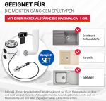 Siebkorbventil 70 mm Excentergarnitur mit Zugbetätigung Überlauf für Spüle