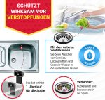 Siebkorbventil 70 mm Excentergarnitur mit Zugbetätigung Überlauf für Spüle