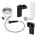 Siebkorbventil Set 114mm mit Excenterventil Drehbetätigung für Spüle