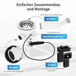 Siebkorbventil Set 114mm mit Excenterventil Drehbetätigung für Spüle