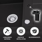 Siebkorbventil 114 mm mit Excenterventil, Raumschaffer und Abtropf-Überlauf