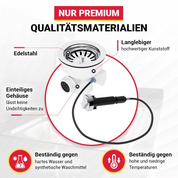 Siebkorbventil 114mm mit Drehexcenterventil Ventil und Abtropf-Überlauf
