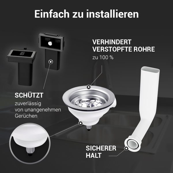 Siebkorbeinsatz 114mm 4 1/2 " + Überlauf-Set und herausnehmbaren Siebkörbchen