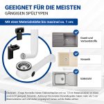 Siebkorbventil AQUADE 70 mm mit Raumschaffer und Überlauf-Set für Spüle