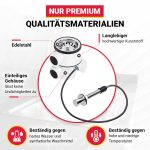 Siebkorbventil 70 mm mit zwei Überläufen, Überlaufrohr für Küchenspüle