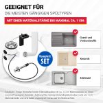 Siebkorbventil 70 mm mit Excenterventil Drehbetätigung Überlauf für Spüle