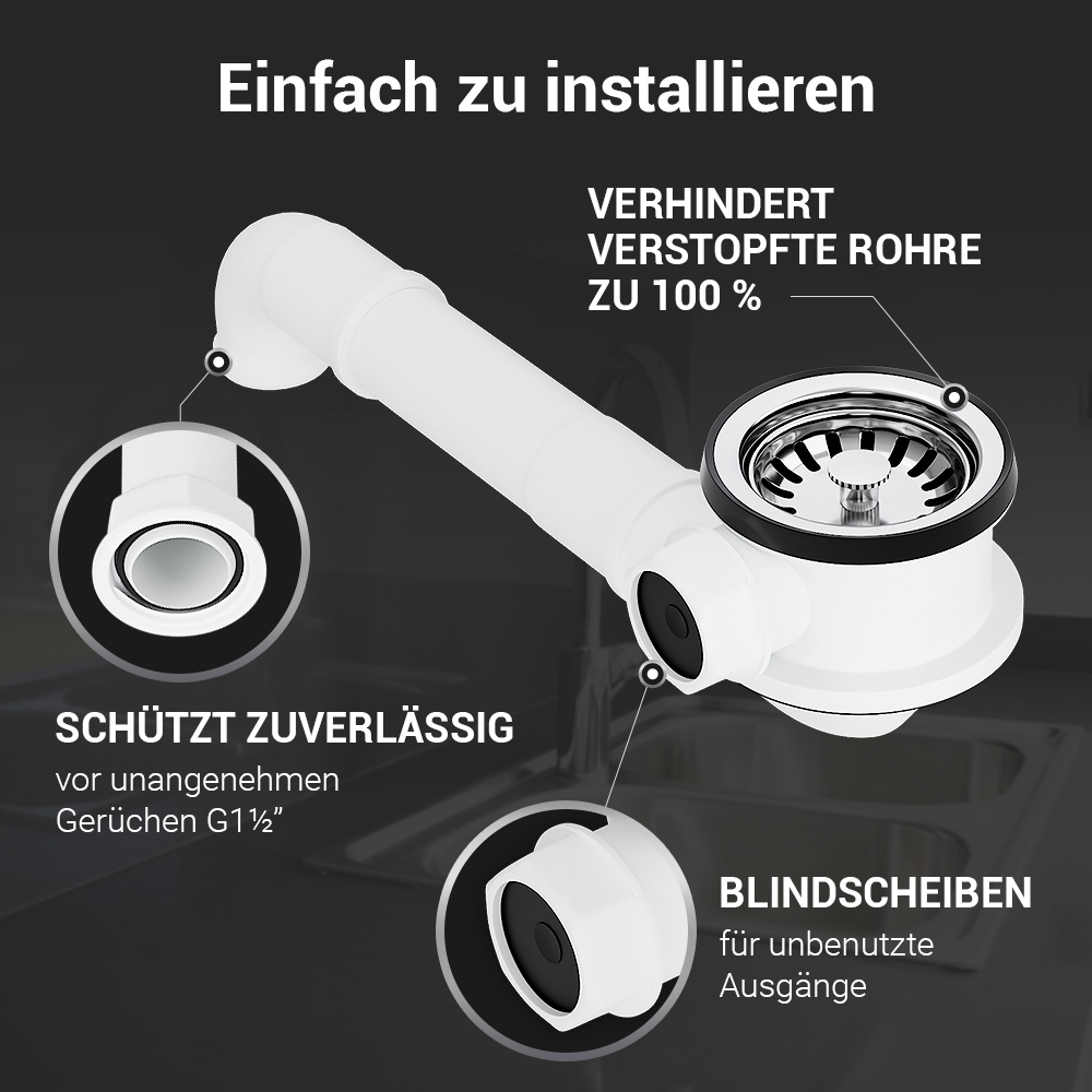 Siebkorbventil Ø 70 mm 1 " mit Anschluss für seitlichen Überlauf Raumschaffer Siebkorbventil Ø 70 mm 1 " mit Anschluss für seitlichen Überlauf Raumschaffer