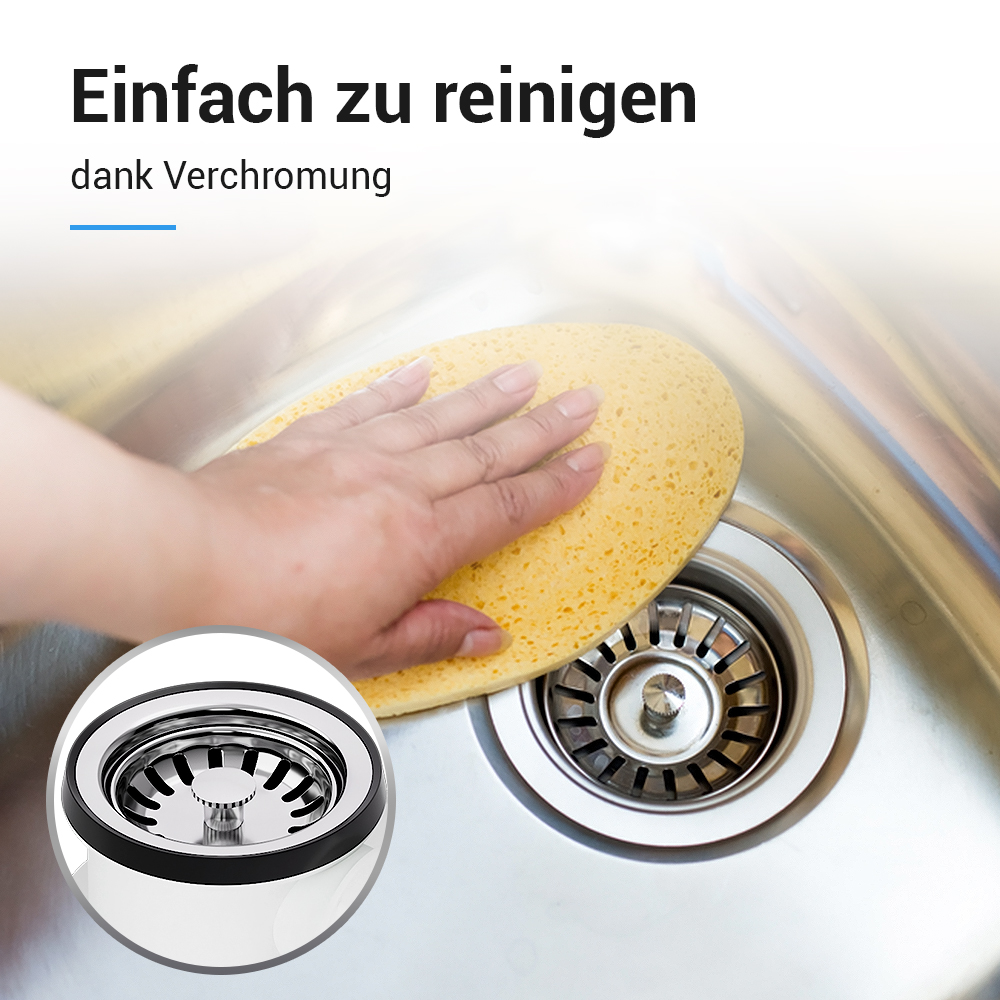 Siebkorbventil Ø 70 mm 1 " mit Anschluss für seitlichen Überlauf Raumschaffer Siebkorbventil Ø 70 mm 1 " mit Anschluss für seitlichen Überlauf Raumschaffer