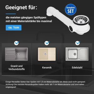 Siebkorbventil Ø 70 mm 1 " mit Anschluss für seitlichen Überlauf Raumschaffer