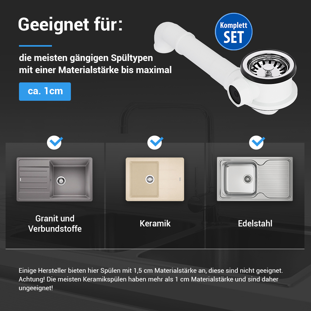 Siebkorbventil Ø 70 mm 1 " mit Anschluss für seitlichen Überlauf Raumschaffer Siebkorbventil Ø 70 mm 1 " mit Anschluss für seitlichen Überlauf Raumschaffer