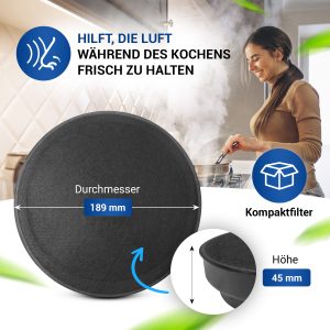 Kohlefilter Set 2x wie Bosch DHZ5276 00796390 187mmØ für Dunstabzugshaube