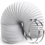 Set 1x Abluftschlauch 150er Rundsystem 5m weiß 2x Schlauchschellen 140-160mmØ