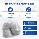 Set 1x Abluftschlauch 150er Rundsystem 5m weiß 2x Schlauchschellen 140-160mmØ