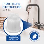 Rastbuchse für Knebel-Innenoberteil 3/8" 1/2" 3/4" für Zweigriff-Armaturen – Bild 2
