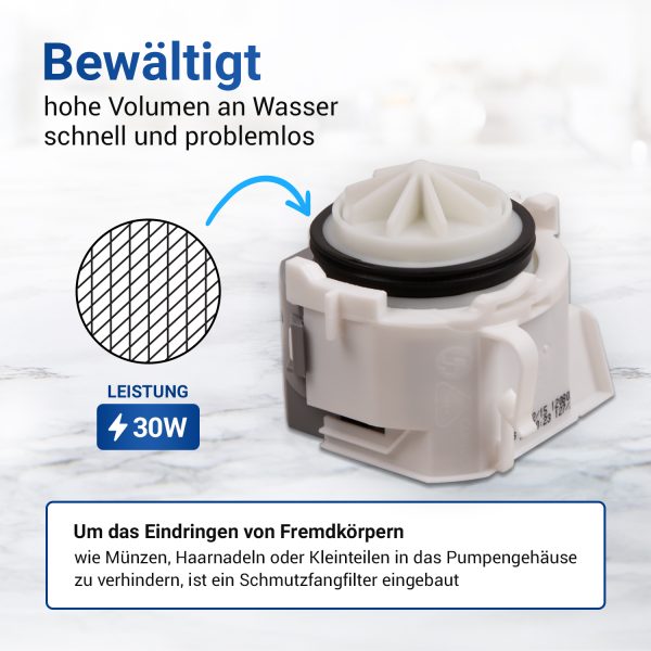 Ablaufpumpe wie Bosch 00631200 Pumpenmotor für Geschirrspüler