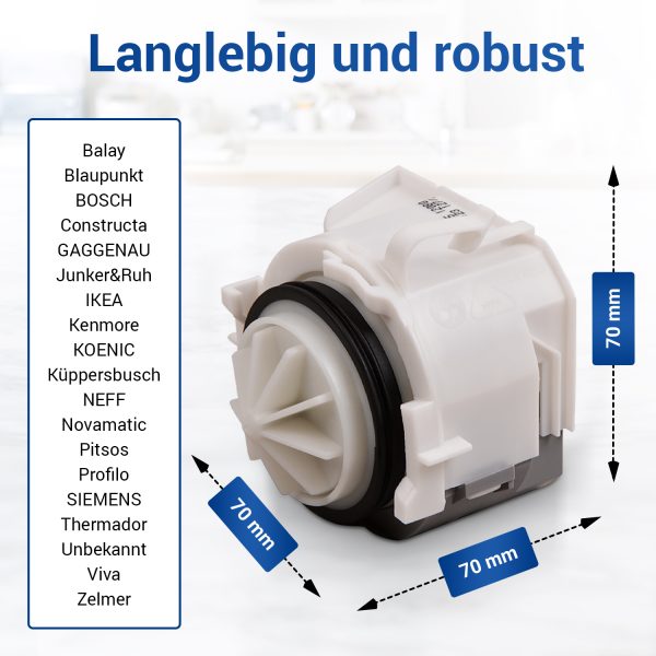 Ablaufpumpe wie Bosch 00631200 Pumpenmotor für Geschirrspüler