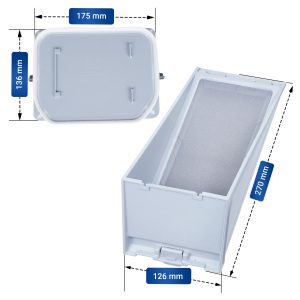 Sockelfilter wie Whirlpool 481010345281 mit Rahmen für Wärmetauscher Trockner