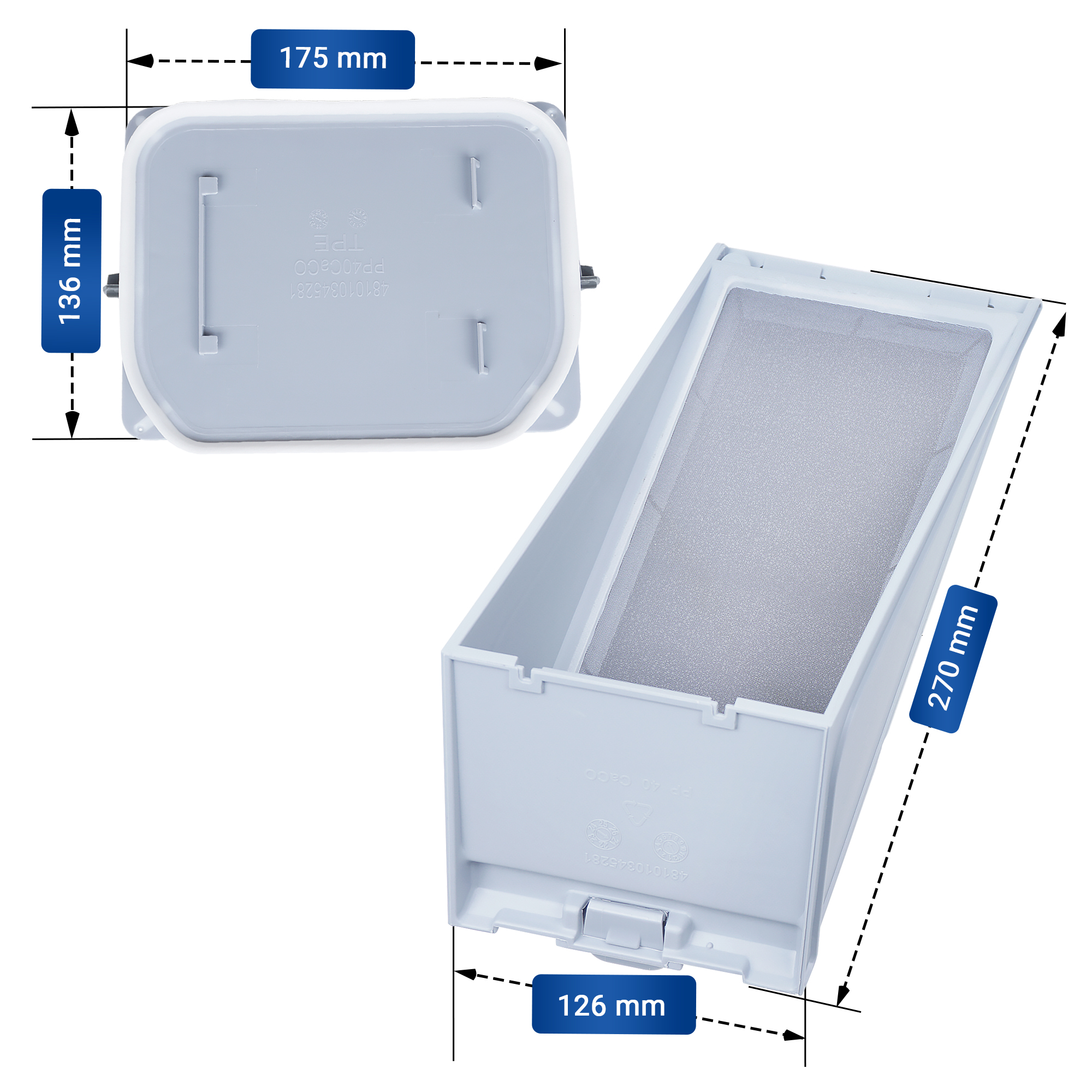 Sockelfilter wie Whirlpool 481010345281 mit Rahmen für Wärmetauscher Trockner Sockelfilter wie Whirlpool 481010345281 mit Rahmen für Wärmetauscher Trockner
