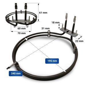 Heizung wie Gorenje 229250 EGO 20.41214.000 Heißluft für Backofen