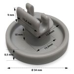 Korbrolle Set 2 Stück wie Miele 2372353 für Unterkorb Geschirrspüler