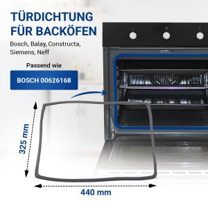 Türdichtung wie Bosch 00626168 rundum 4Haken für Backofen Herd