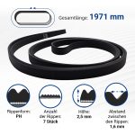 Keilrippenriemen 1971PH7 wie AEG 140056254018 Antriebsriemen für Trockner