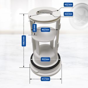 Flusensieb wie Zanussi 50290260004 Filter mit Deckel Dichtung für Waschmaschine