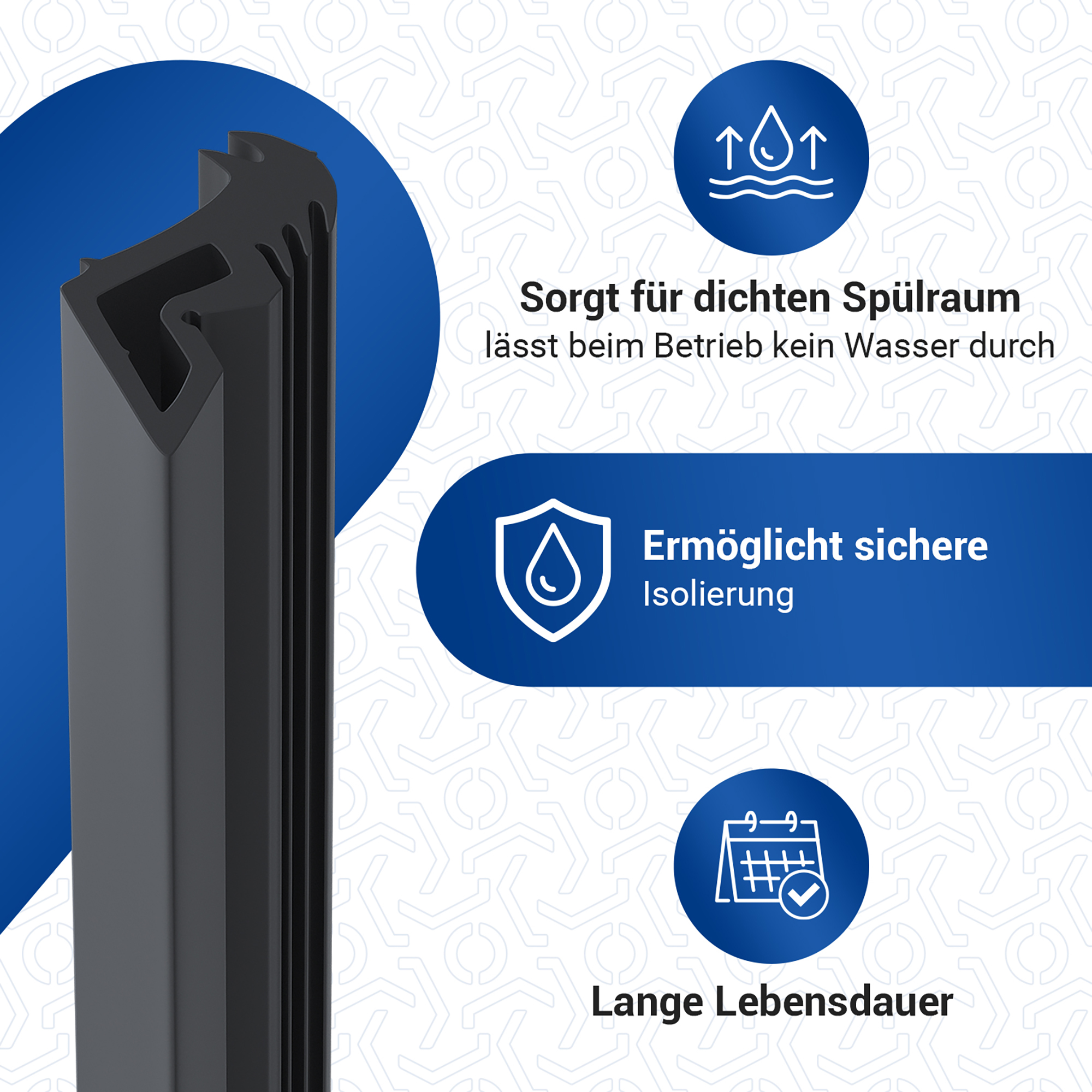 Türdichtung 3-seitig wie Electrolux 1171265448 für Geschirrspüler Türdichtung 3-seitig wie Electrolux 1171265448 für Geschirrspüler