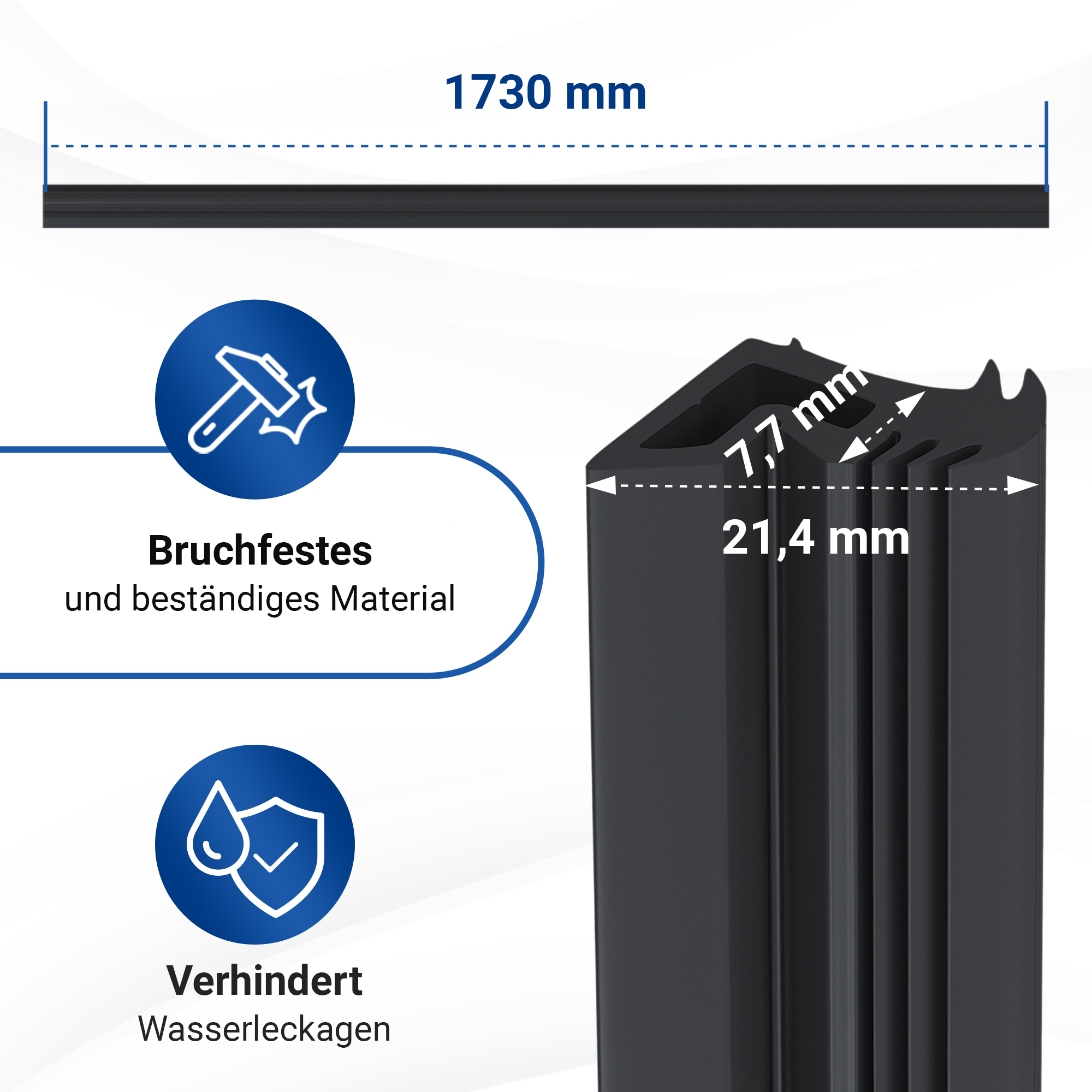Türdichtung 3-seitig wie Electrolux 1171265448 für Geschirrspüler Türdichtung 3-seitig wie Electrolux 1171265448 für Geschirrspüler