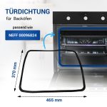 Türdichtung wie NEFF 00096824 rundum 8Haken für Backofen Herd