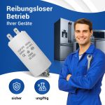 Kondensator 10µF 450V universal mit Steckfahnen und Befestigungsschraube