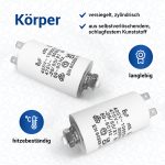 Kondensator CBB60 8µF 450V 6,3mm mit Steckfahnen Befestigungsschraube M8