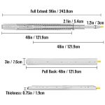 VEVOR Schwerlast-Schubladenschienen 122cm 225kg Modell 0810087875626 – Bild 7