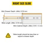 VEVOR Schwerlast-Schubladenschienen 122cm 225kg Modell 0810087875626 – Bild 5