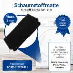 Schaumstoffmatte wie Bosch 12022801 Griff EasyCleanFilter für Trockner