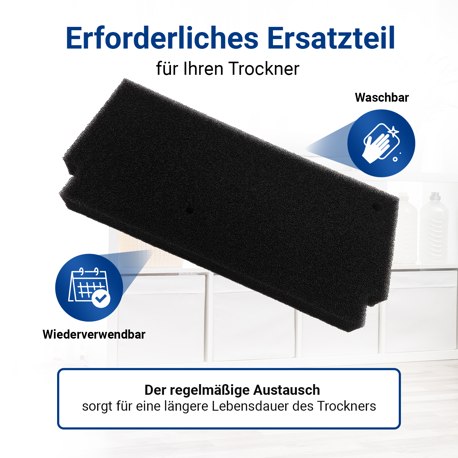 Schaumstoffmatte Set 4x wie Bosch 12022801 Griff EasyCleanFilter für Trockner Schaumstoffmatte Set 4x wie Bosch 12022801 Griff EasyCleanFilter für Trockner
