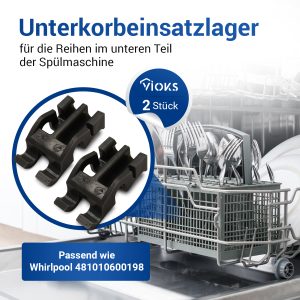 2x Lager wie Whirlpool 481010600198 Tellerhalter Unterkorb für Geschirrspüler