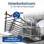 Unterkorbeinsatz Set 2x wie Siemens 00645102 für Teller Geschirrspüler