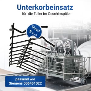 Unterkorbeinsatz Set 2x wie Siemens 00645102 für Teller Geschirrspüler
