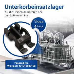 4x Lager wie Whirlpool 481010600198 Tellerhalter Unterkorb für Geschirrspüler