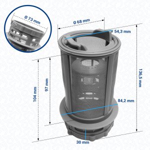 Grobsieb + Feinsieb beko 1740800500 Sieb Set für Geschirrspüler