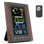 Farbige Funk Wetterstation mit Außensensor Hygrometer Thermometer Wecker