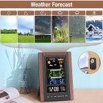 Farbige Funk Wetterstation mit Außensensor Hygrometer Thermometer Wecker – Bild 2