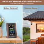 Farbige Funk Wetterstation mit Außensensor Hygrometer Thermometer Wecker – Bild 3