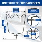 Heizelement wie Whirlpool 481010551720 Unterhitze für Backofen