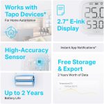 Tapo smartes Raumthermometer Hygrometer WLAN mit LCD und App – Bild 2