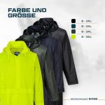 Portwest S438 Classic Regenumhang lang wasserdicht mit Kapuze PVC – Bild 5