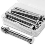 M8x100mm Sechskantschrauben Set 8 Stück Edelstahl 304 mit Muttern
